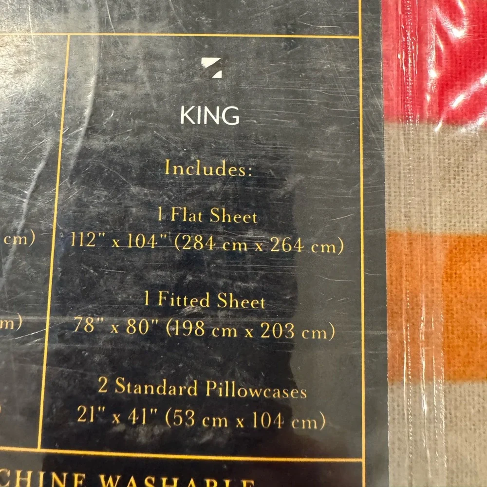 Pendleton Yellowstone Tan Multi 4 piece Flannel KING Sheet Set- comfy cozy cool!
